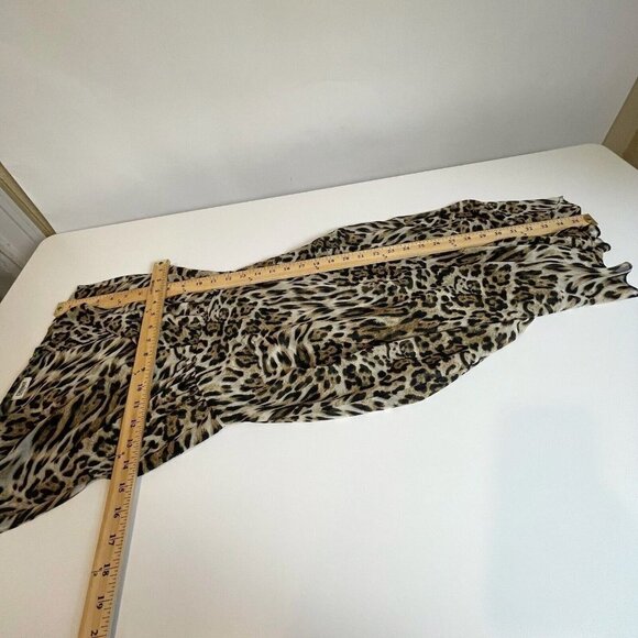 L'AGENCE Womens Sleeveless Leopard Print Sheath Dress Brown Sz 0 V-Neck Formal - Picture 8 of 9